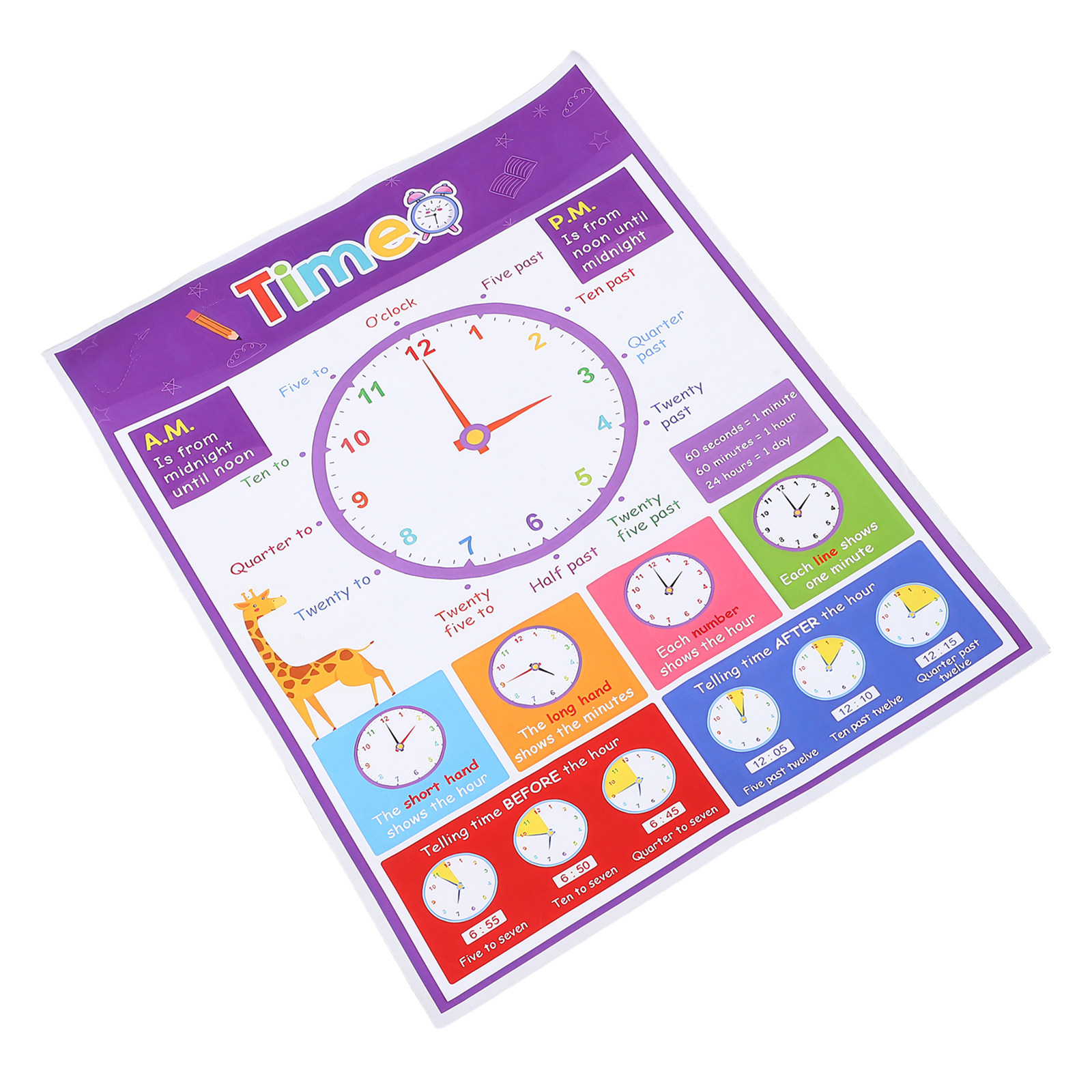 Kids Education Wallpaper - Time Teaching Poster for Kids Educational