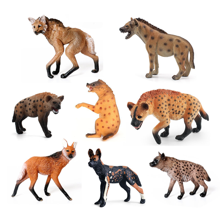 Kids Educational Gadget - Realistic Plastic Wildlife Hyena,Maned Wolf,African Wild