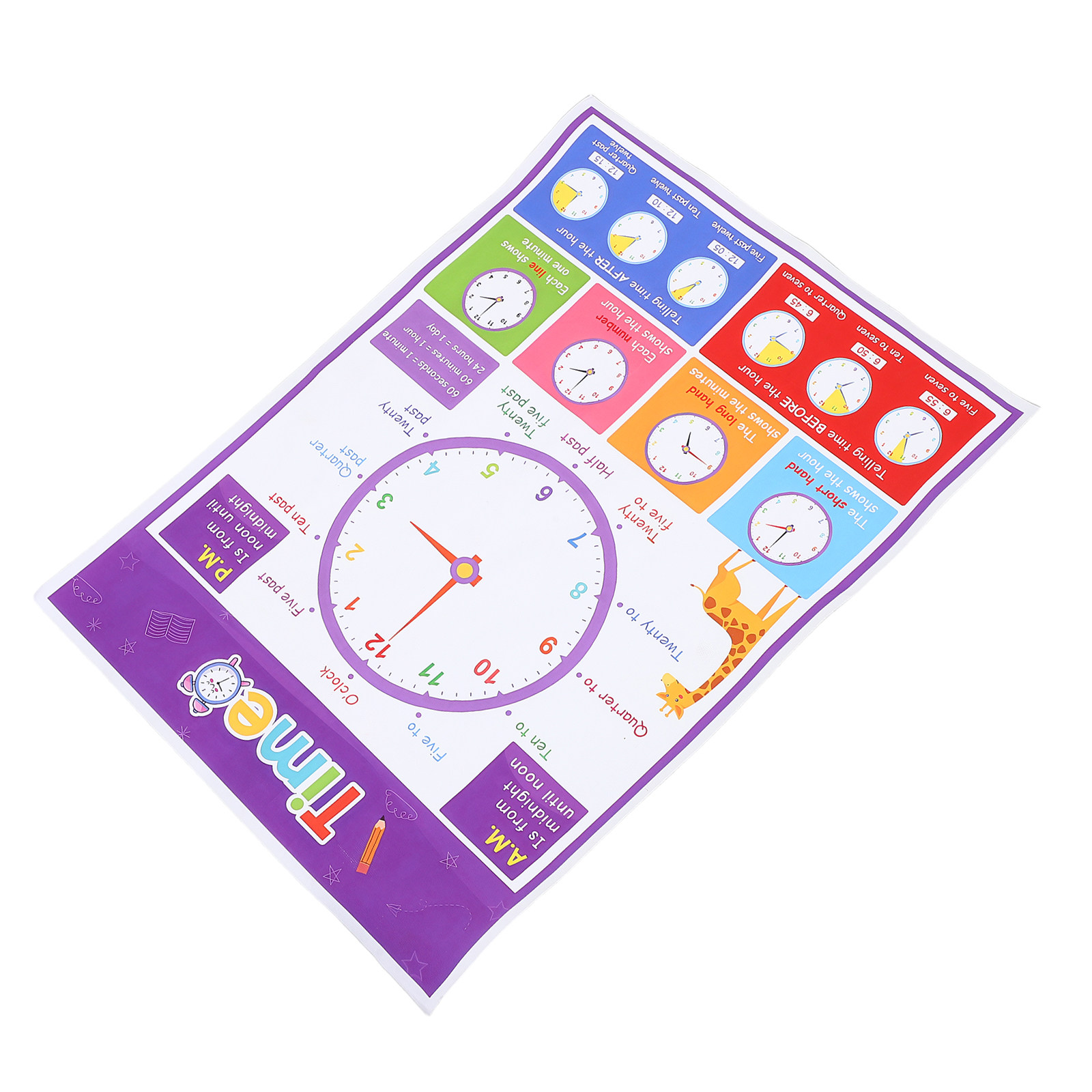 Kids Education Wallpaper - Time Teaching Poster for Kids Educational