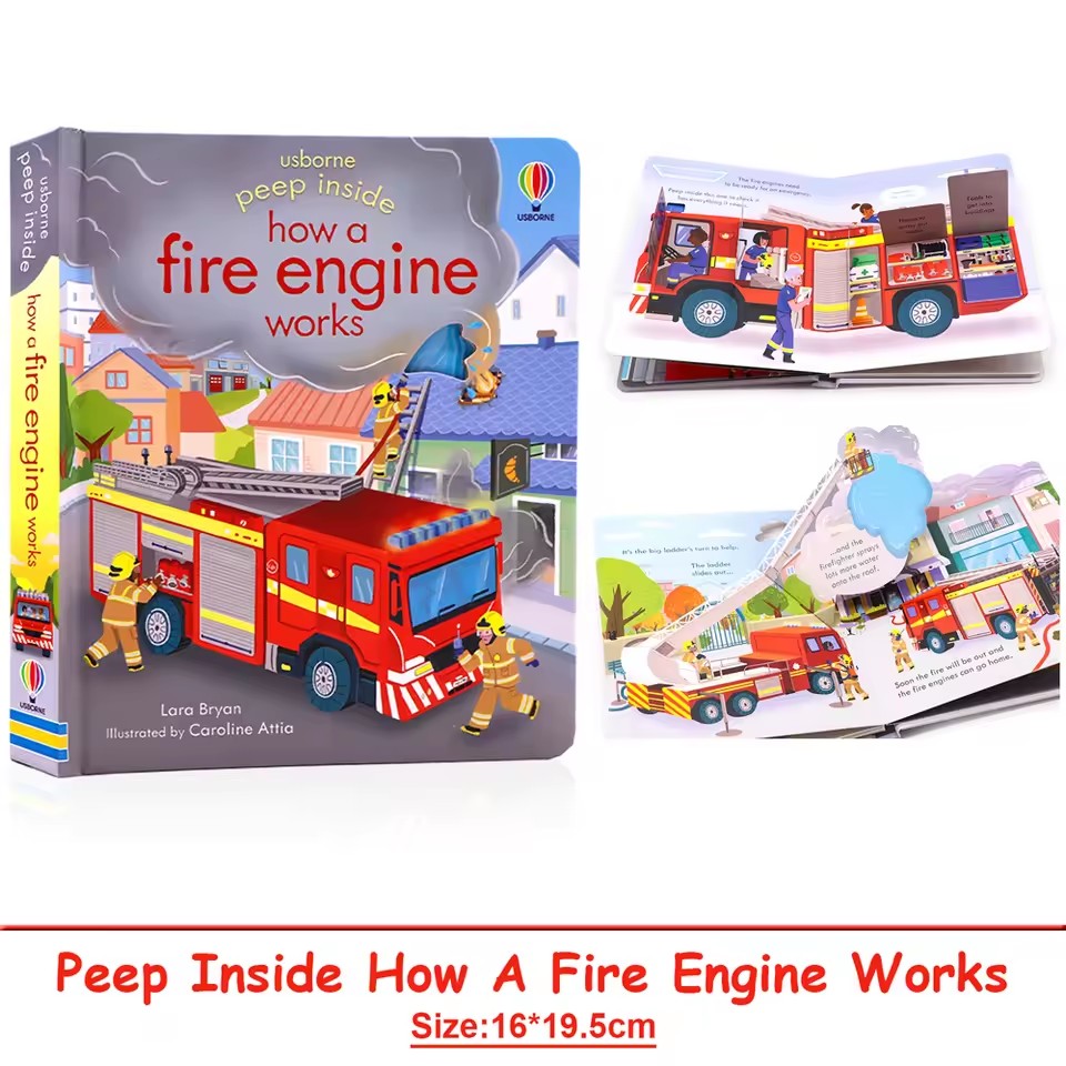 Usborne Peep Inside How A Fire - đánh giá và giá Kids Education Book