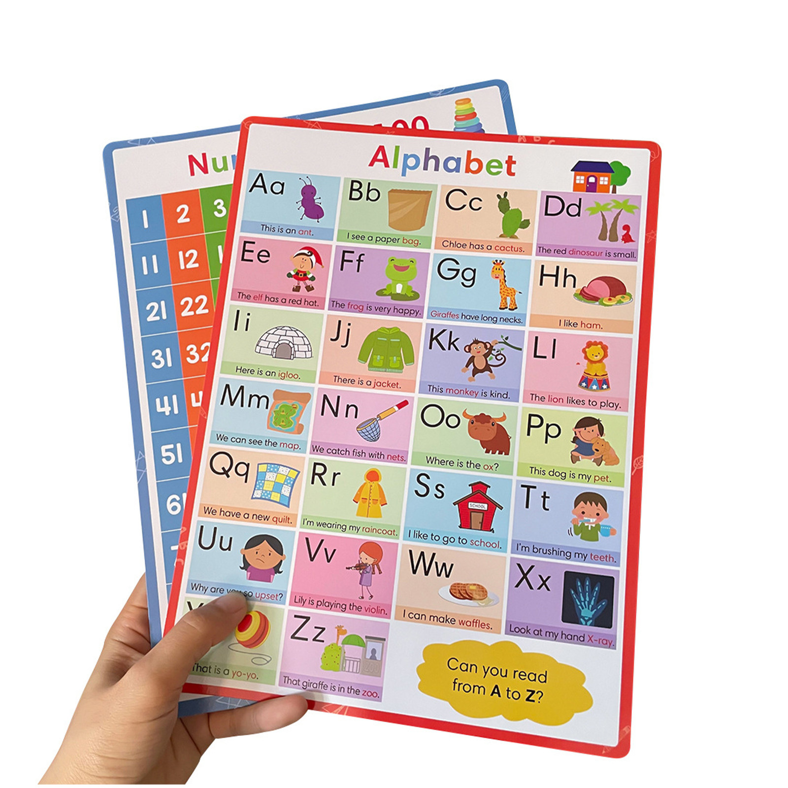 2Pcs Alphabet Number Poster Se - đánh giá và giá Kids Education Wallpaper